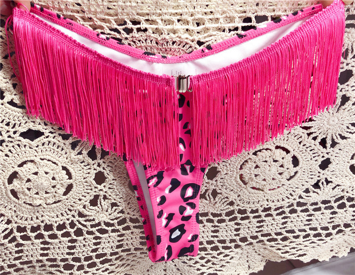 Costum de baie de dama model NOU din doua piese cu franjuri si model animal