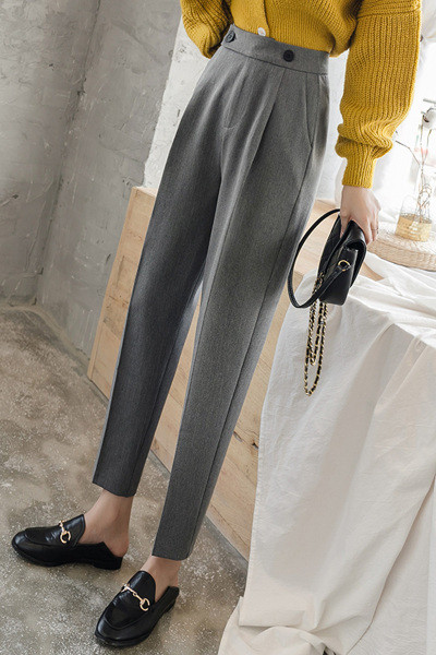 Ženske ležerne duge hlače - ravni model