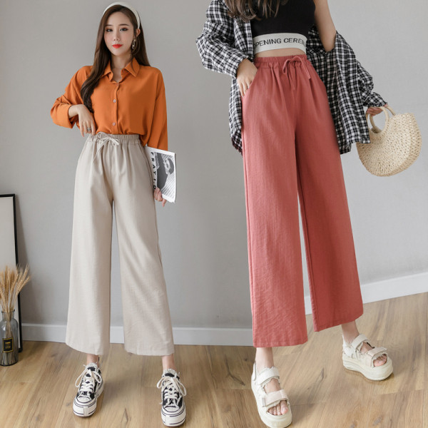 Ženske ležerne duge hlače - ravni model