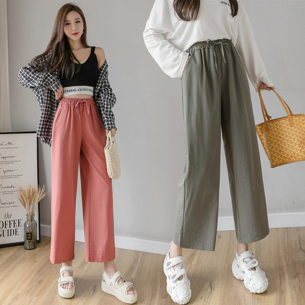 Ženske ležerne duge hlače - ravni model