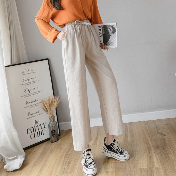Ženske ležerne duge hlače - ravni model