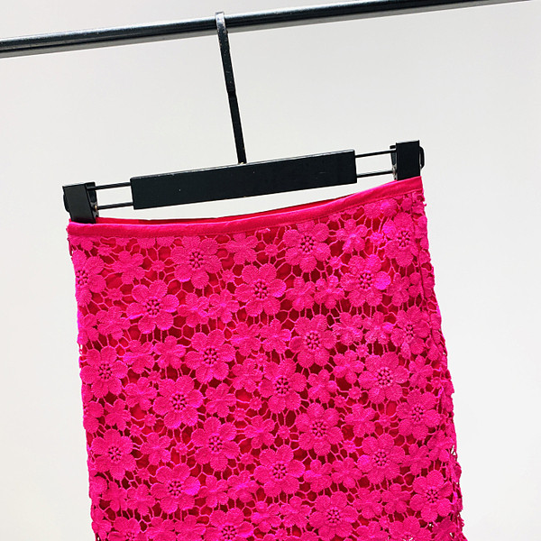 Új modell női rövid szoknya rózsaszín csipkével