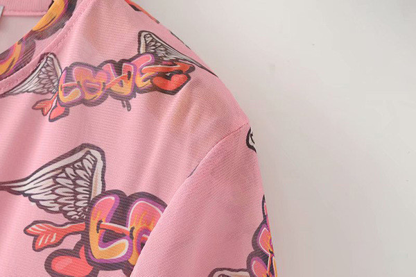 Bluza scurta casual cu imprimeu