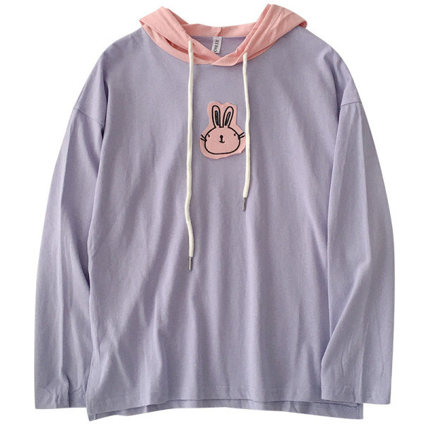 Alkalmi női blúz kapucnival és hímzéssel