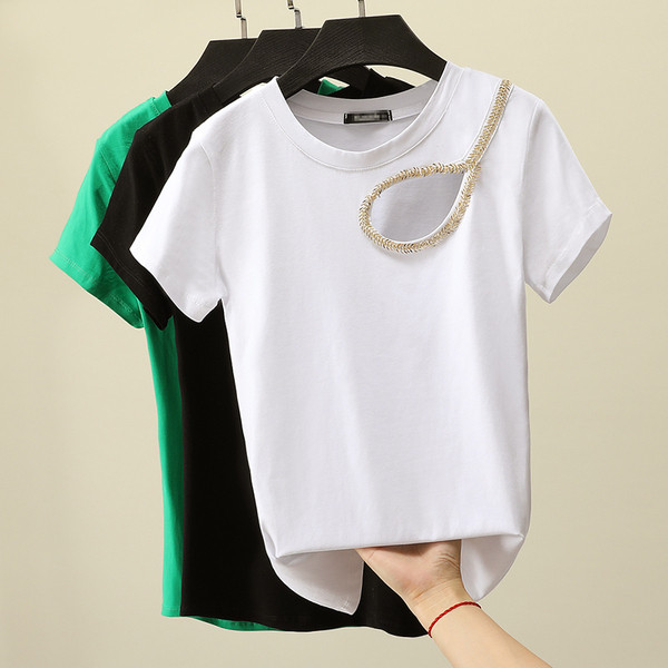 Bluză casual de damă cu decolteu rotund și decupat