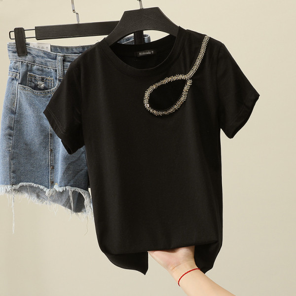 Bluză casual de damă cu decolteu rotund și decupat