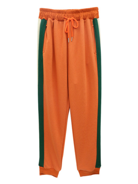 Női sportnadrág elasztikus derékkal, színes szegéllyel