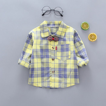 Модерна детска карирана риза за момчета с джоб