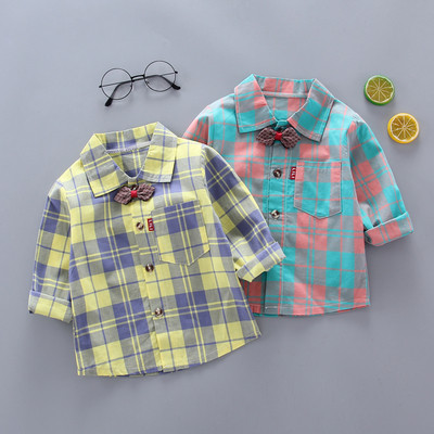 Mūsdienīgs bērnu rūtains krekls zēniem ar kabatu