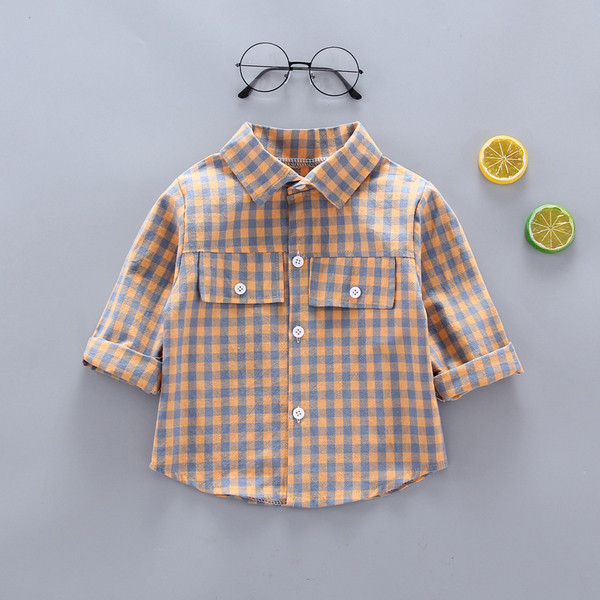 Vaikiški languoti marškiniai su klasikine apykakle ir raštu berniukams