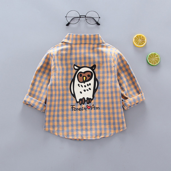 Vaikiški languoti marškiniai su klasikine apykakle ir raštu berniukams