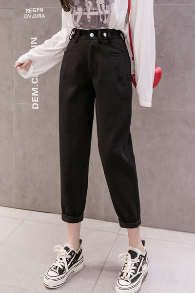 Model nou de blugi de dama cu talie inalta si buzunare - model drept