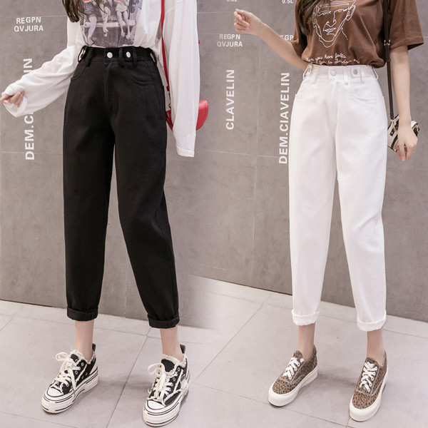 Model nou de blugi de dama cu talie inalta si buzunare - model drept