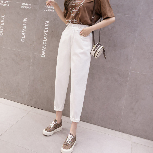 Model nou de blugi de dama cu talie inalta si buzunare - model drept