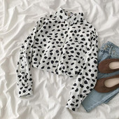 Cămașă de damă cu model leopard și guler clasic