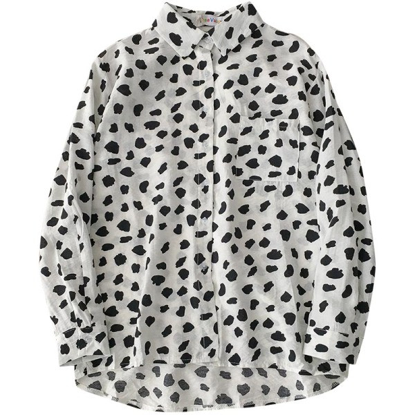 Cămașă de damă cu model leopard și guler clasic