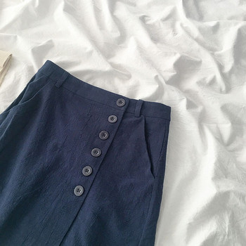 Fusta scurta de dama cu nasturi si buzunare