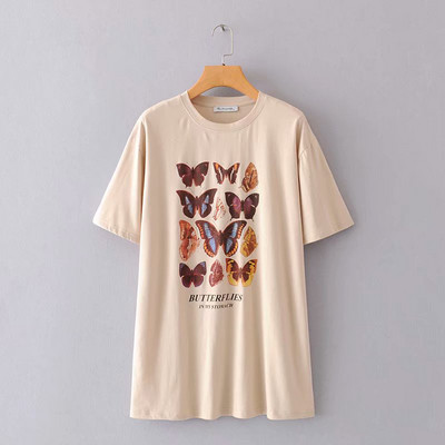 Ежедневна тениска с щампа пеперуди