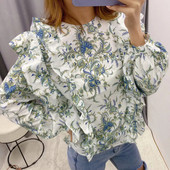 Aktuális női blúz hosszú ujjal, színes mintával