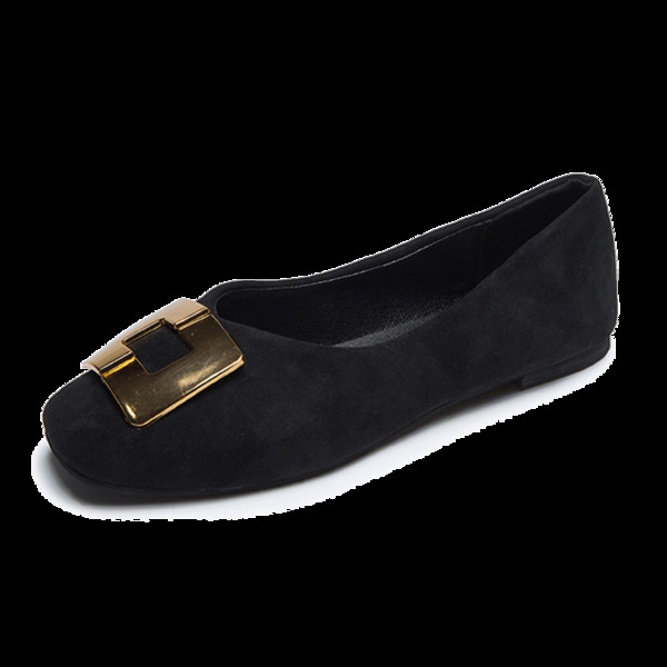 Pantofi moderni de dama din piele intoarsa cu talpa plata si catarama