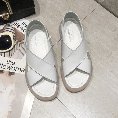 Sandale casual dama din piele cu talpa plata