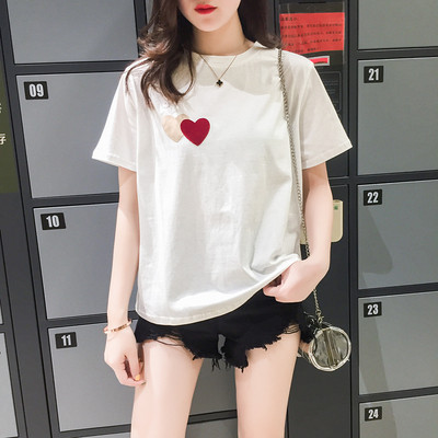 Tricou de damă actual cu decolteu oval, aplicat și mâneci scurte