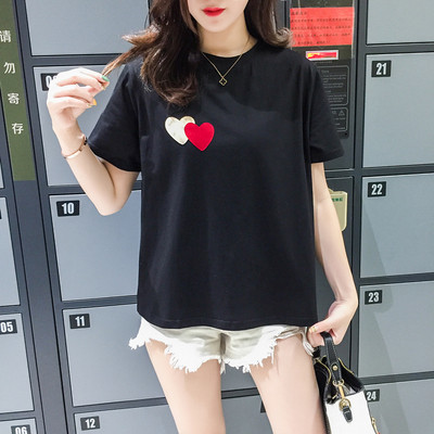 Tricou de damă actual cu decolteu oval, aplicat și mâneci scurte