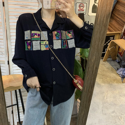 Cămașă modernă de damă cu nasturi și broderie