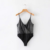 Model nou de corp de dama modern cu bretele subtiri si efect stralucitor