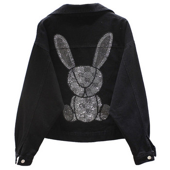 ÚJ modell női farmerdzseki rátéttel és kövekkel