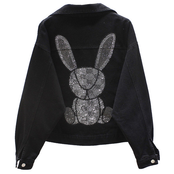 ÚJ modell női farmerdzseki rátéttel és kövekkel