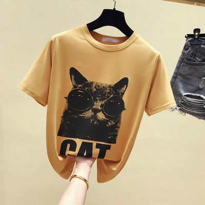 Tricou de dama modern cu aplicatie si decolteu rotund