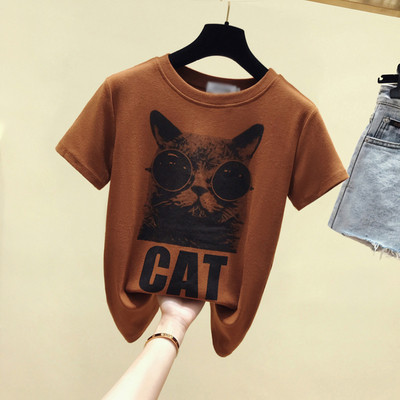 Tricou de dama modern cu aplicatie si decolteu rotund