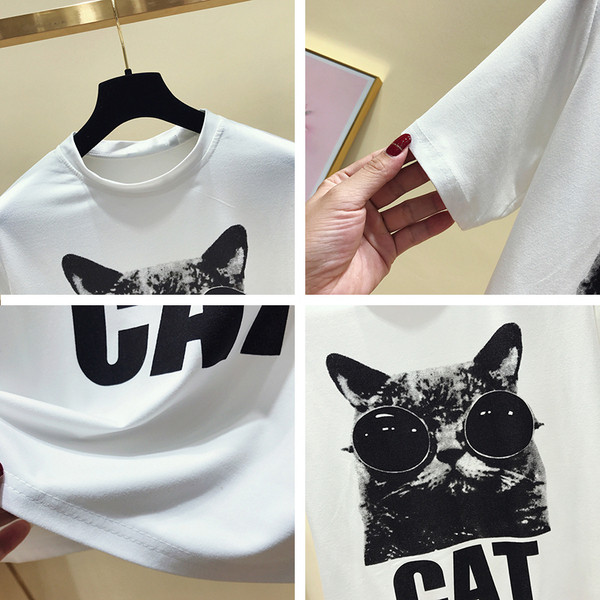 Tricou de dama modern cu aplicatie si decolteu rotund