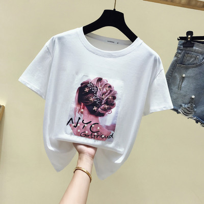 Модерна дамска блуза с апликация и перли