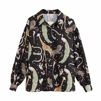 Дамска модерна риза с класическа яка и дълъг ръкав