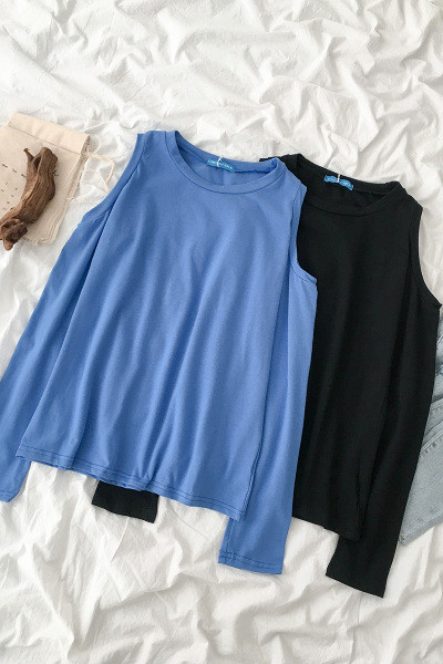 Lezser női blúz csupasz váll és kerek nyakkivágással