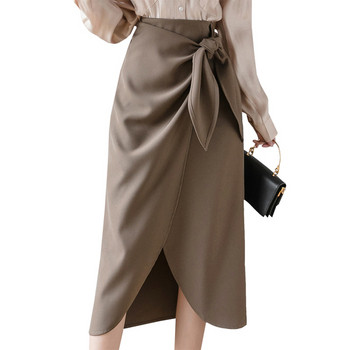 Fusta de dama eleganta model asimetric cu cravate