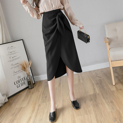 Fusta de dama eleganta model asimetric cu cravate