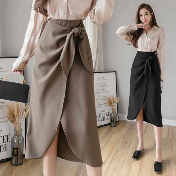 Fusta de dama eleganta model asimetric cu cravate