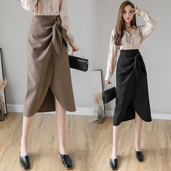 Fusta de dama eleganta model asimetric cu cravate