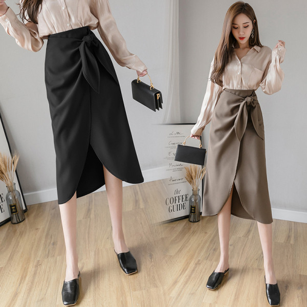 Fusta de dama eleganta model asimetric cu cravate