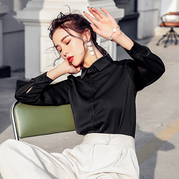 Női szatén ing klasszikus modell