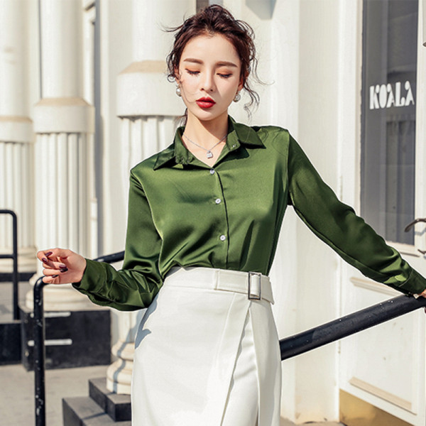 Női szatén ing klasszikus modell