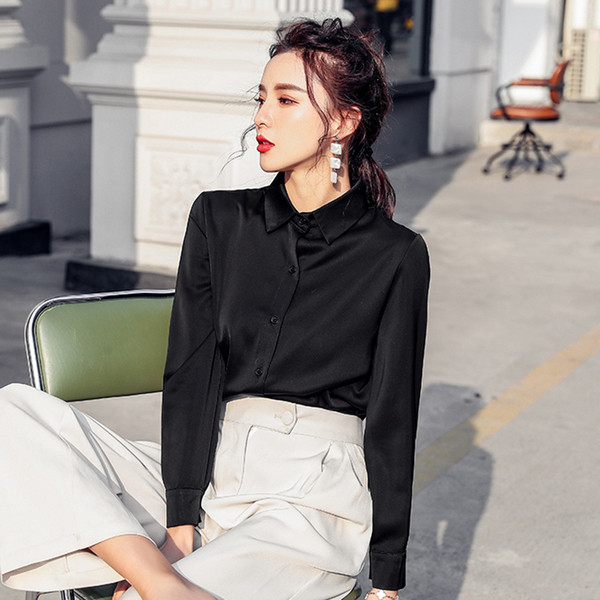 Női szatén ing klasszikus modell