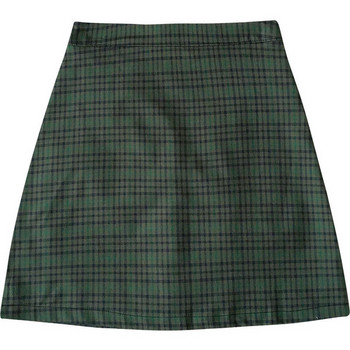 Карирана дамска къса пола с А-линия