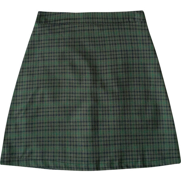 Карирана дамска къса пола с А-линия