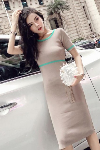 Rochie de primăvară model nou din tricotat subțire model montat