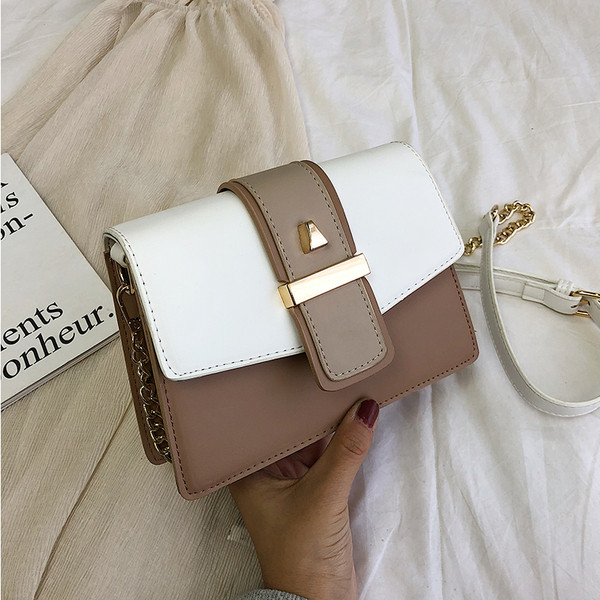 Geanta de dama moderna din piele ecologica cu inchidere metalica