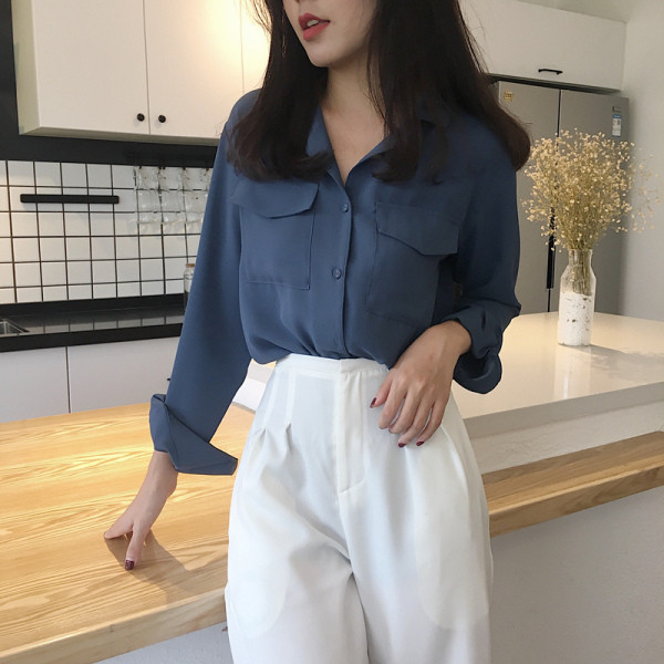 Alkalmi női ing zsebekkel